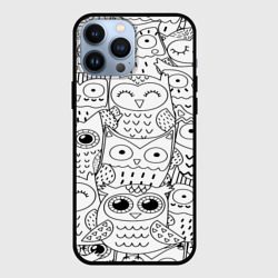 Чехол для iPhone 13 Pro Max Совушки pattern