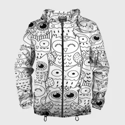 Мужская ветровка 3D Совушки pattern