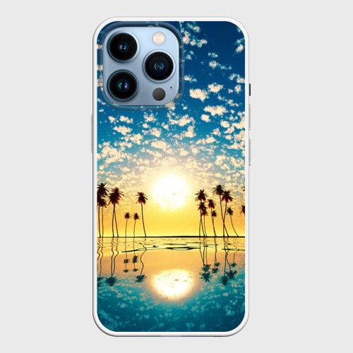 Чехол для iPhone 14 Pro с принтом Туристический Рай, вид спереди №1