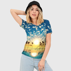 Женская футболка 3D Slim Туристический Рай - фото 2