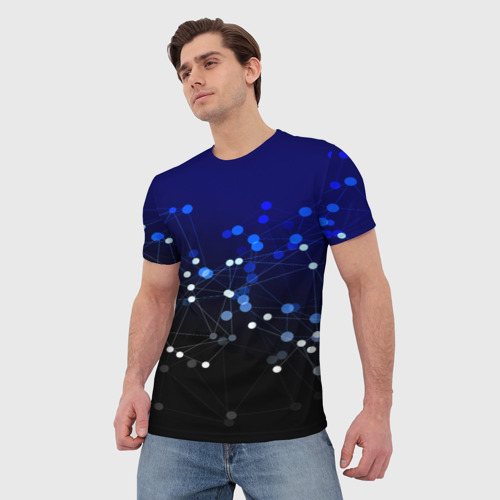 Мужская футболка 3D Молекулярный, цвет 3D печать - фото 3