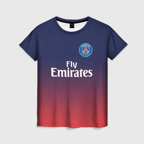 Женская футболка 3D PSG sport original gradient ПСЖ, цвет 3D печать