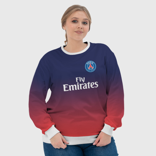 Женский свитшот 3D PSG sport original gradient ПСЖ, цвет 3D печать - фото 6