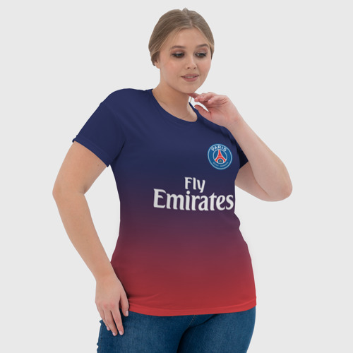 Женская футболка 3D PSG sport original gradient ПСЖ, цвет 3D печать - фото 6