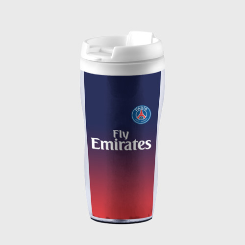 Термокружка-непроливайка PSG sport original gradient ПСЖ, цвет белый