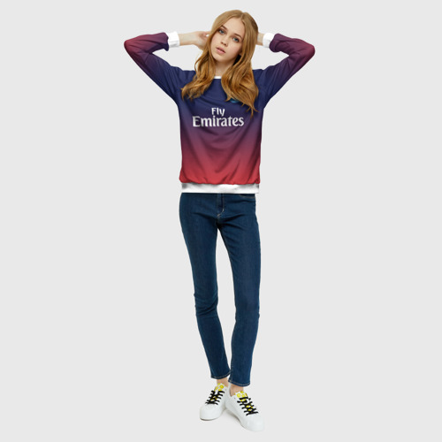 Женский свитшот 3D PSG sport original gradient ПСЖ, цвет 3D печать - фото 5