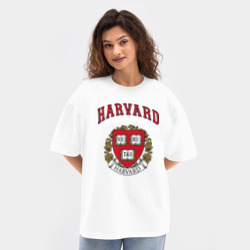 Женская футболка Oversize хлопок texturе Harvard university - фото 2