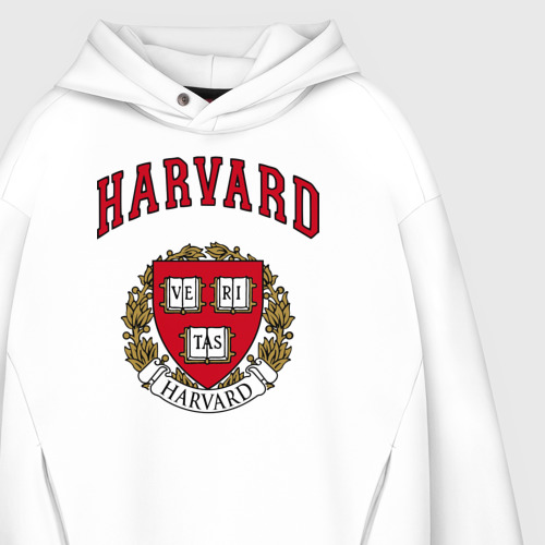 Мужское худи Oversize хлопок Harvard university, цвет белый - фото 4
