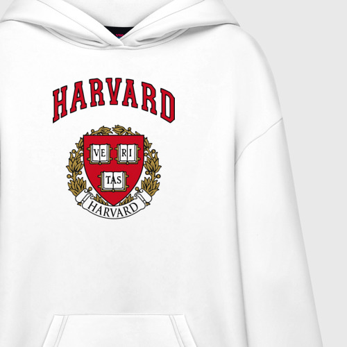 Худи SuperOversize хлопок Harvard university, цвет белый - фото 3