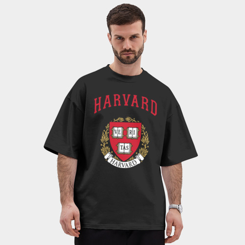 Мужская футболка Oversize хлопок premium Harvard university - фото 3