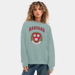 Женский свитшот oversize без начеса хлопок Harvard university - фото 2