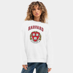 Женский свитшот oversize без начеса хлопок Harvard university - фото 2