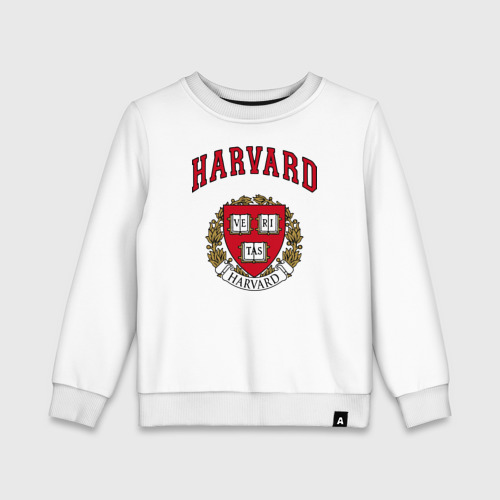 Детский свитшот из хлопка с принтом Harvard university, вид спереди №1
