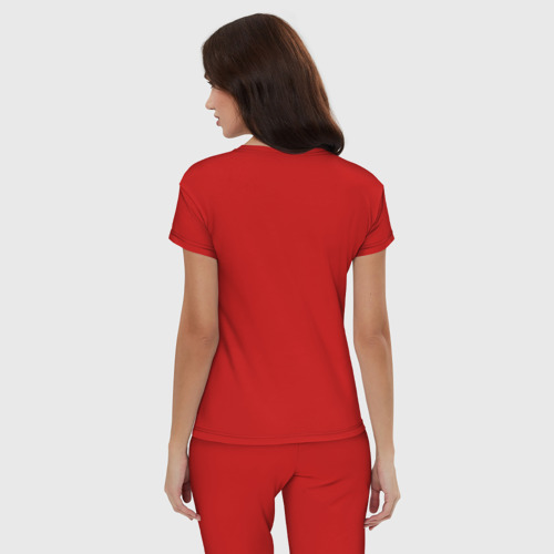 Женская пижама хлопок Harvard university, цвет красный - фото 4