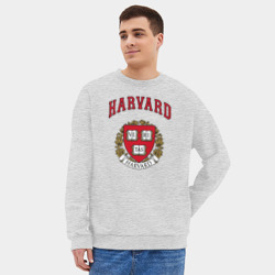 Мужской свитшот oversize без начеса хлопок Harvard university - фото 2