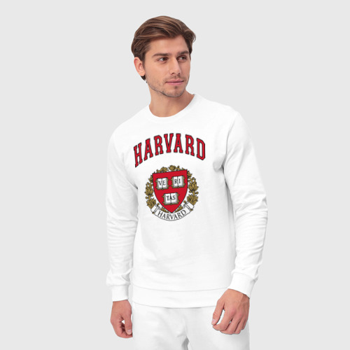 Мужской костюм хлопок Harvard university, цвет белый - фото 5