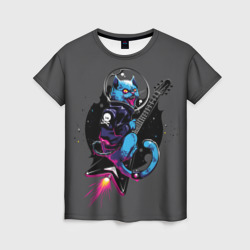 Женская футболка 3D Cat Metal