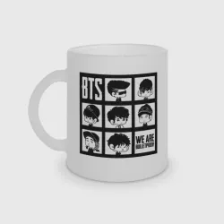 Кружка матовая стеклянная We are bulletproof BTS
