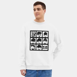 Мужской свитшот oversize без начеса хлопок We are bulletproof BTS - фото 2