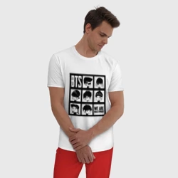 Мужская пижама с белой футболкой хлопок We are bulletproof BTS - фото 2