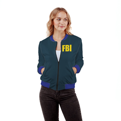 Женский бомбер 3D FBI, цвет синий - фото 3
