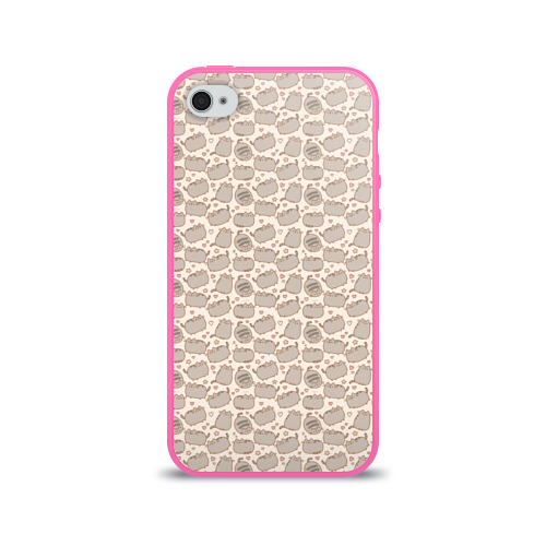 Чехол для Apple iPhone 4/4S силиконовый глянцевый Pusheen Pattern Фото 01 Чехол для Apple iPhone 4/4S силиконовый глянцевый Pusheen Pattern Фото 01