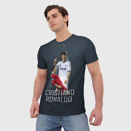 Мужская футболка 3D Криштиану Роналду, цвет 3D печать - фото 3