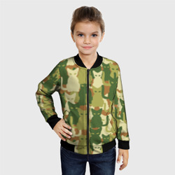 Детский бомбер 3D Камуфляж-  зелёные кошки - фото 2