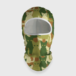 Балаклава 3D Камуфляж-  зелёные кошки