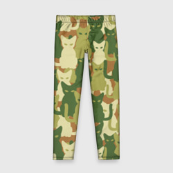Детские леггинсы 3D Камуфляж-  зелёные кошки