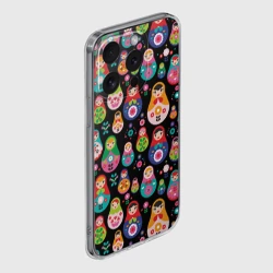 Чехол для iPhone 15 Pro Max силиконовый с защитой камеры Матрешки - фото 2