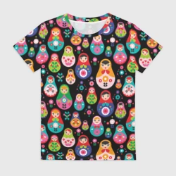 Женская футболка 3D Матрешки