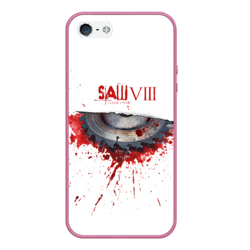 Чехол для iPhone 5/5S матовый Saw VIII, цвет малиновый