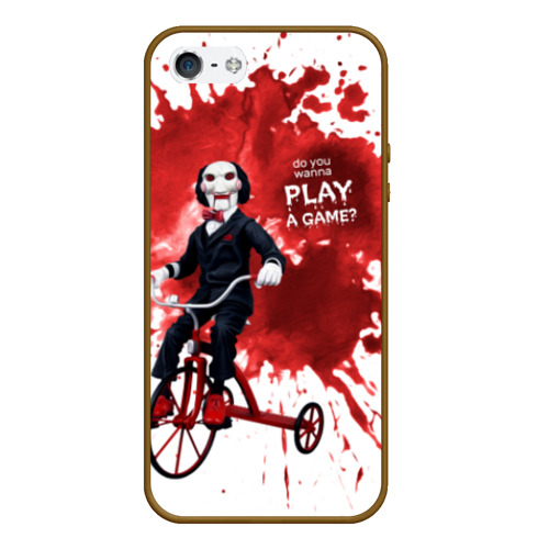 Чехол для iPhone 5/5S матовый Billy на велосипеде - do you wanna play, цвет коричневый