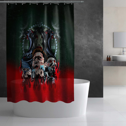 Штора 3D для ванной The fear - фото 3