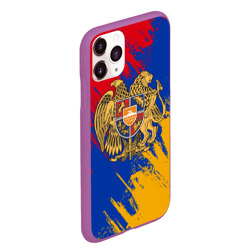 Чехол для iPhone 11 Pro Max матовый Герб и флаг Армении - фото 2