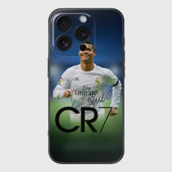 Чехол для iPhone 16 Pro силиконовый с защитой камеры Криштиану Роналду #3
