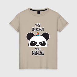 Женская футболка хлопок Unicorn ninja