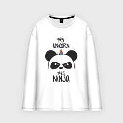 Женский лонгслив oversize хлопок Unicorn ninja