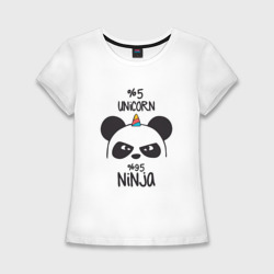 Женская футболка хлопок Slim Unicorn ninja