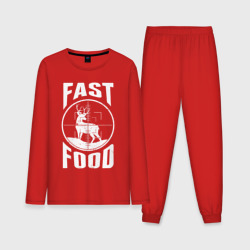 Мужская пижама с лонгсливом хлопок Fast food олень в прицеле
