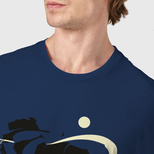 Мужская футболка хлопок Run, цвет темно-синий - фото 6
