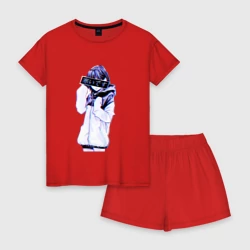 Женская пижама с шортиками хлопок Sad Japanese Aesthetic