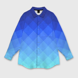 Мужская рубашка oversize 3D Blue geometria