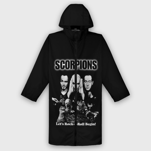 Мужской дождевик 3D Группа Scorpions, цвет белый