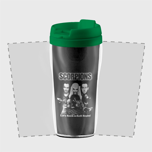 Термокружка-непроливайка Группа Scorpions, цвет зеленый - фото 2