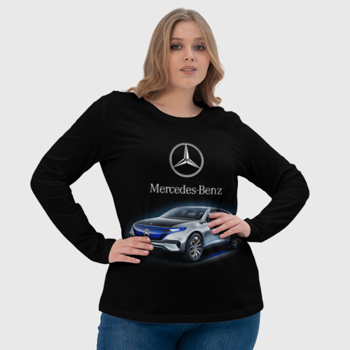 Женский лонгслив 3D Mercedes-Benz, цвет 3D печать - фото 6