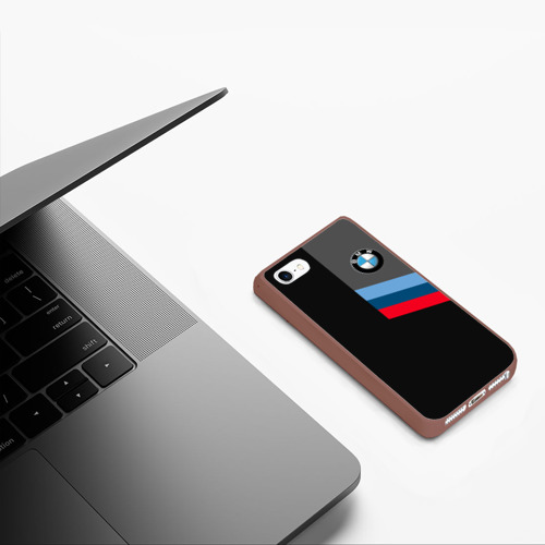 Чехол для iPhone 5/5S матовый BMW БМВ, цвет коричневый - фото 5