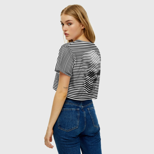 Женская футболка Crop-top 3D Череп, цвет 3D печать - фото 5