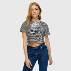 Женская футболка Crop-top 3D Череп - фото 2